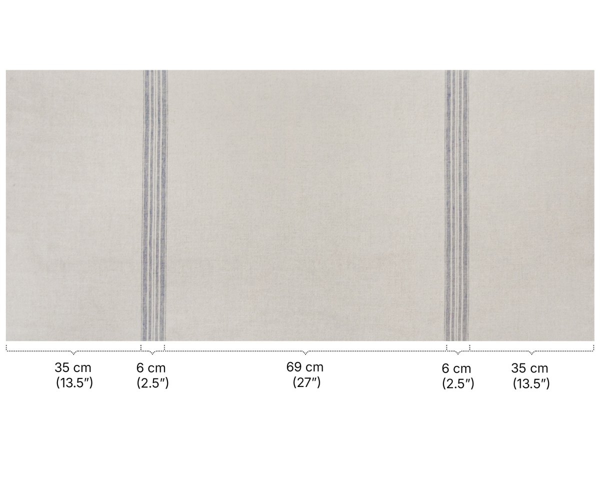Blue Striped Linen Fabric - Bild 4
