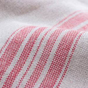 Red Striped Linen Fabric